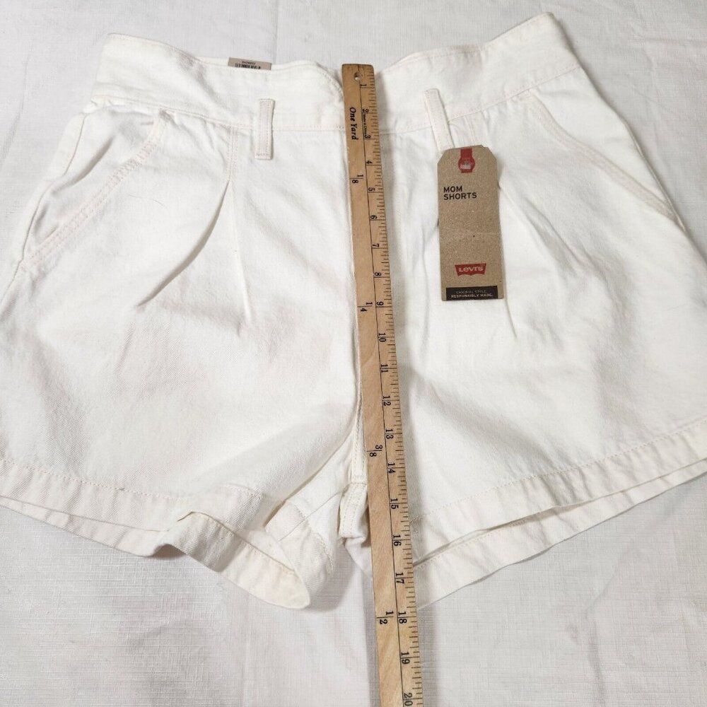 Womens Levi’s Mom Cotton Shorts Size 32 White High Rise A-Line Relaxed (CJ8) - Picture 8 of 12